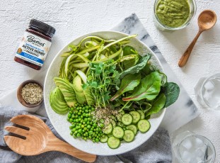 Supergreens Salad with Green Goddess Dressing